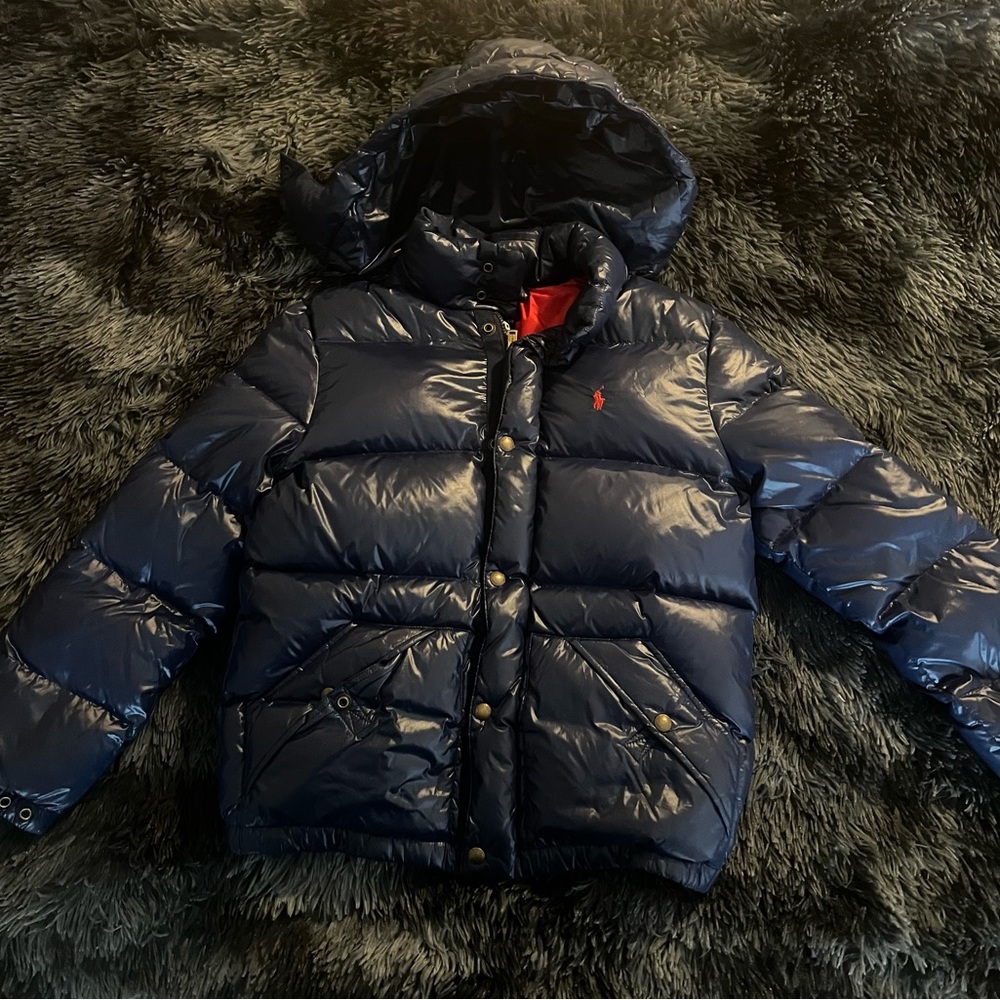 Polo Ralph Lauren Boy's Kid's Hooded Puffer Down Jacket Coat - Navy